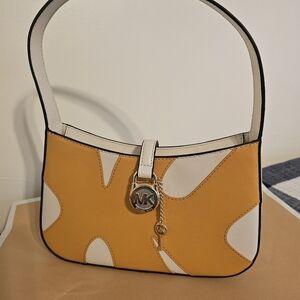Michael Kors Sunburst Yellow and White Shoulder Bag